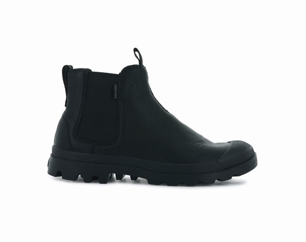 Palladium Pampa Chelsea Ess Mens Boots Black Australia [SGDBTA-056]